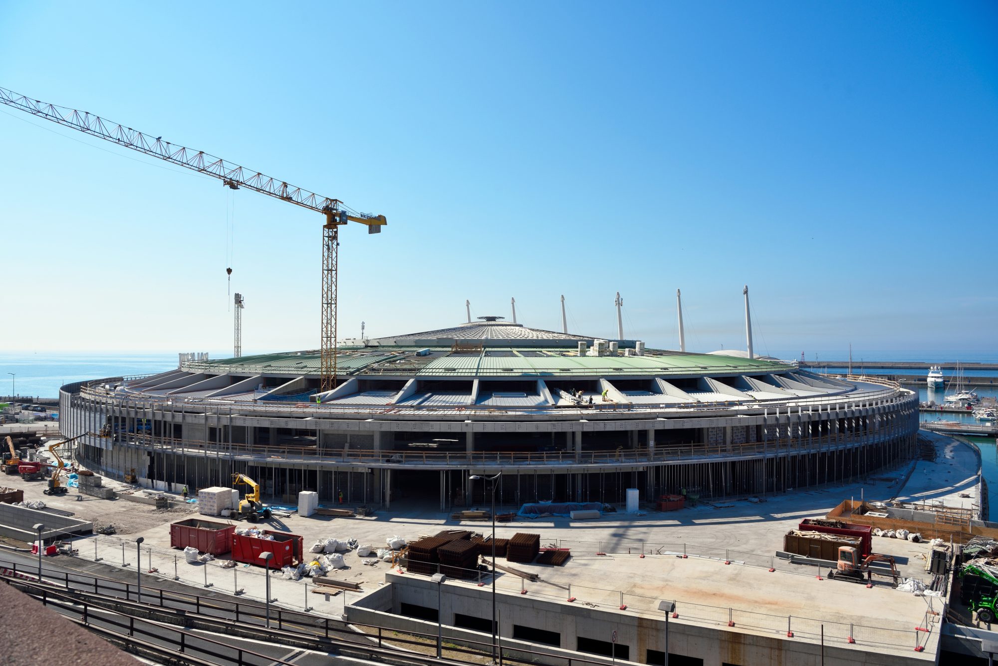 renovation works of the sports hall (palasport) and the eastern waterfront 10 Aug 2024 Genoa Italy